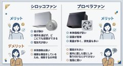 レンジフードのプロペラファンとシロッコファンの違いとは？