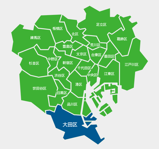 大田区の対応エリア