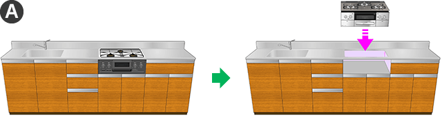 ビルトインガスコンロを交換