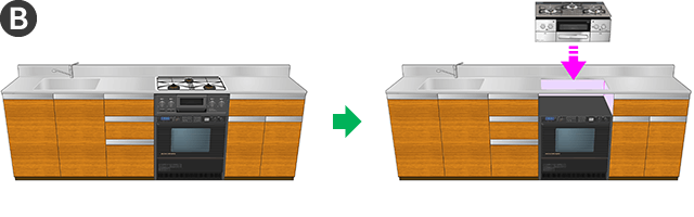 ビルトインガスコンロのみ交換