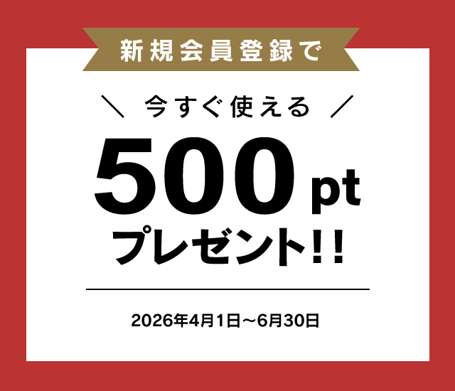 新規会員登録で今すぐ使える500ptプレゼント