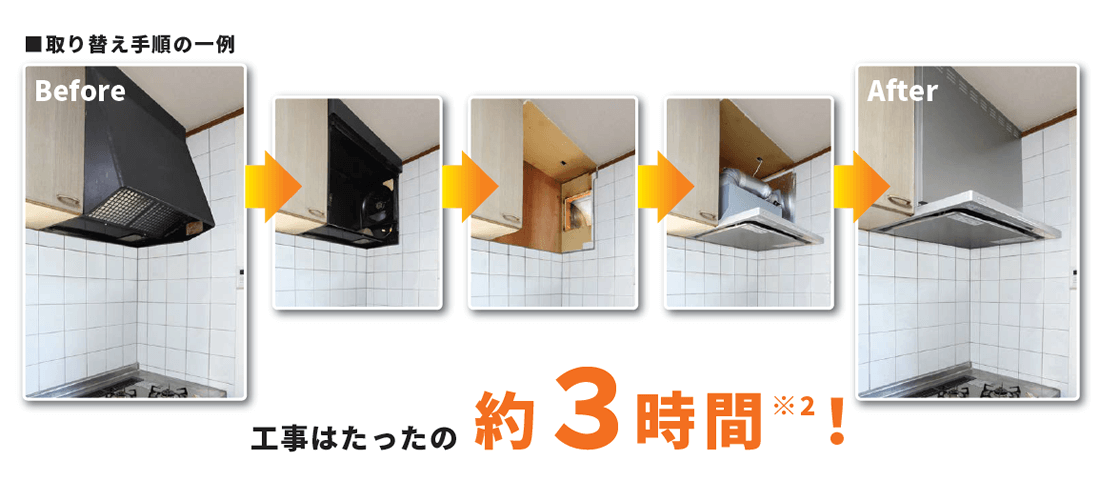 レンジフードが単品で取り替え可能