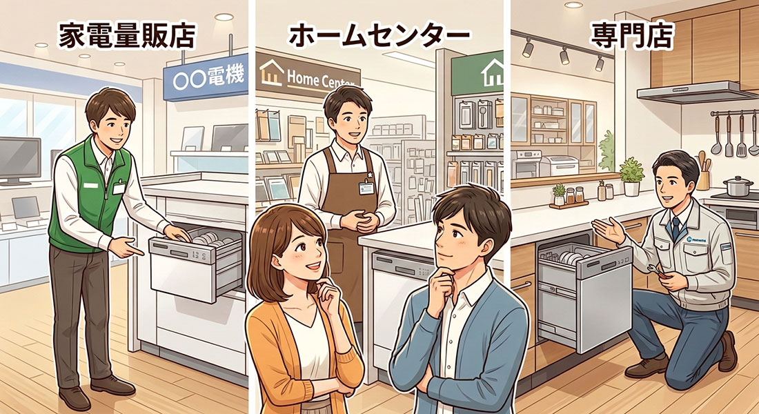 食洗機交換はどこに頼む？家電量販店・ホームセンター・専門店を比較
