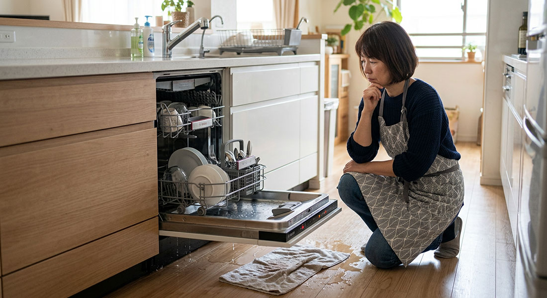 食洗機から水漏れしたら修理？交換？判断基準を徹底解説