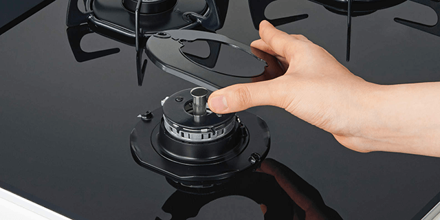 外せるバーナーリングカバー