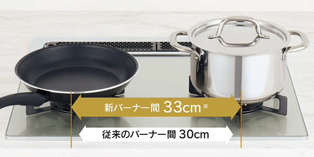 ＋3cmバーナー間が広がりました