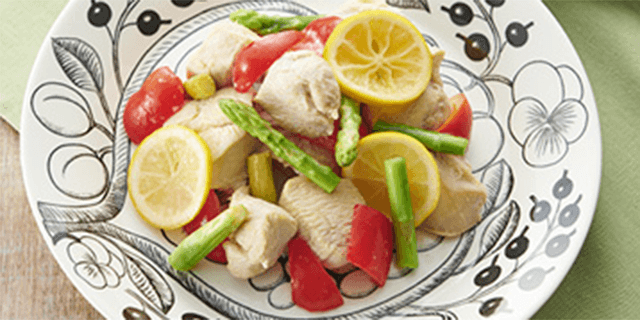 鶏むね肉と野菜のさっぱりレモン蒸し