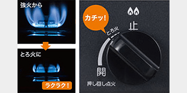 とろ火ガイド機能