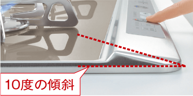 見やすい角度の操作パネル