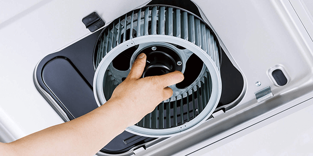 着脱が簡単なワンタッチ着脱ファン