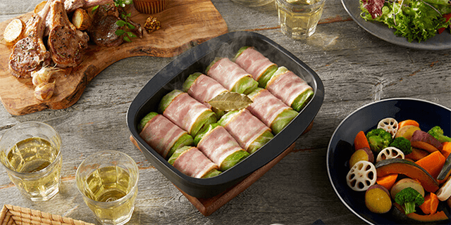 出来上がりをそのまま食卓に！