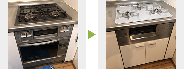 オーブンから収納庫施工事例