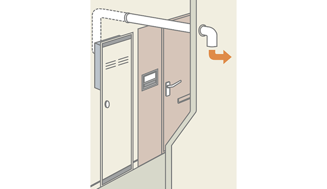 PS扉内後方排気設置型